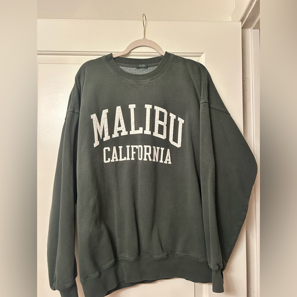PacSun Dark Green Malibu Crewneck Sweater